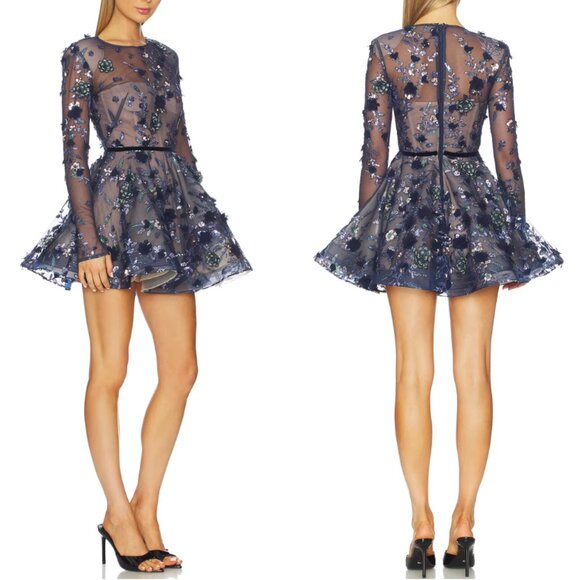 Bronx and Banco Talulah Mini Dress - Navy Blue Multi Sequin Party Cocktail - Picture 2 of 8